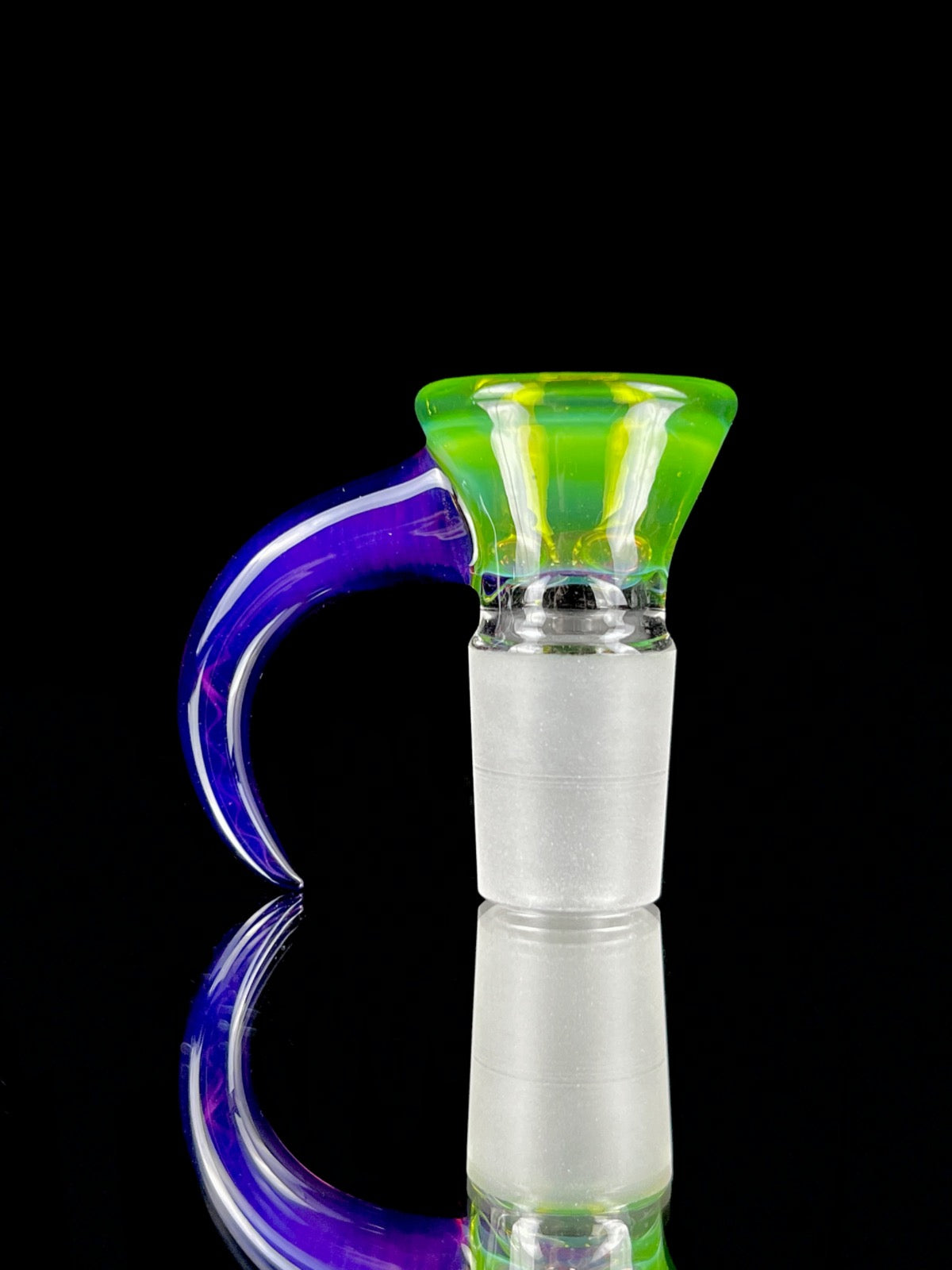 18mm full-accent Green Opal slide with Royal Jelly accents by Welch Glass