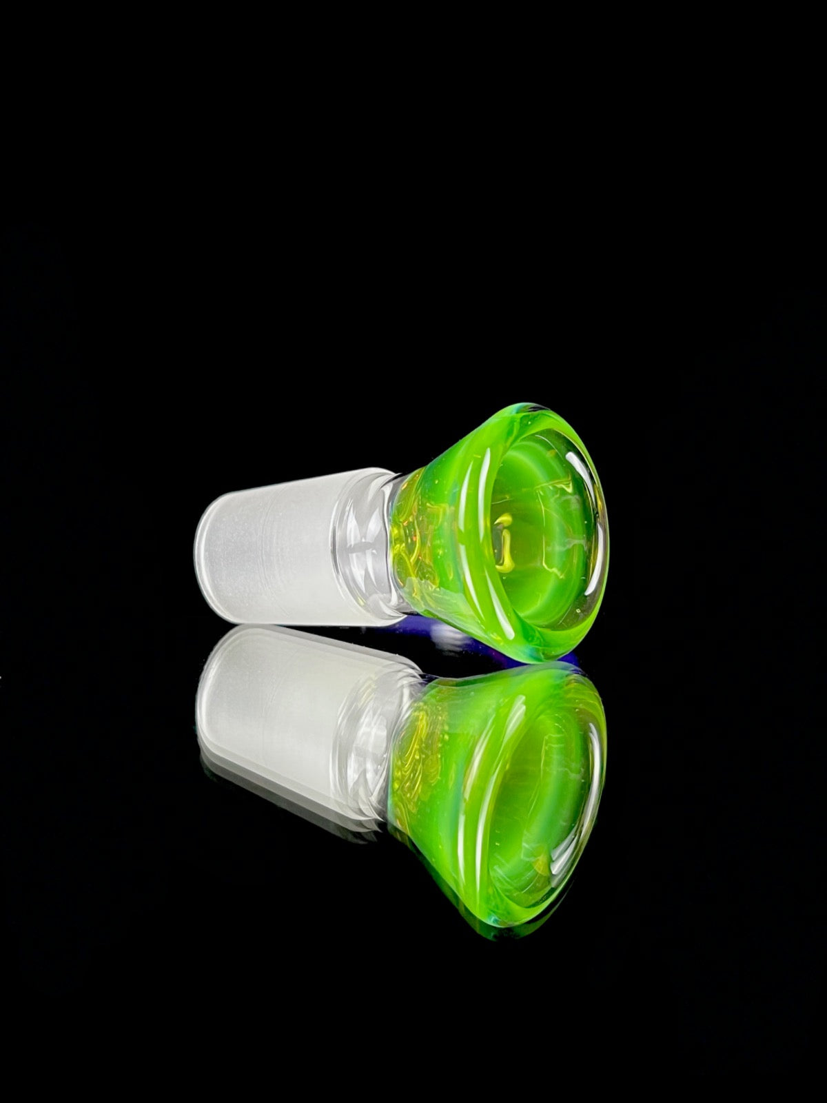 18mm full-accent Green Opal slide with Royal Jelly accents by Welch Glass