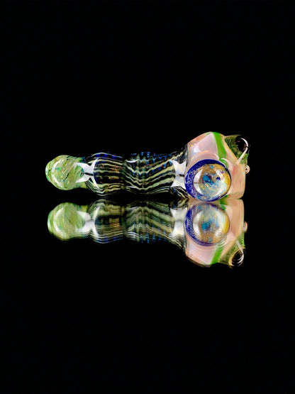 Multi-sectioned linework spoon by Prozak Glass