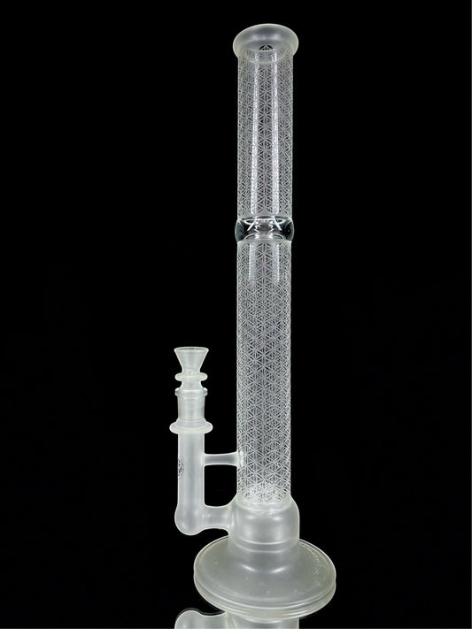 Sacred G (sandblasted) SOL-45 Lace-Sphere by Seed of Life Glassworks (pre-owned)(repaired)