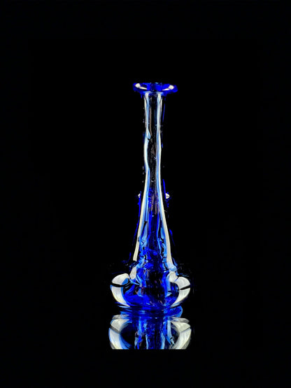 Light cobalt donut dry pipe by Hazy Glass