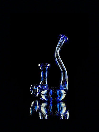 Light cobalt donut dry pipe by Hazy Glass